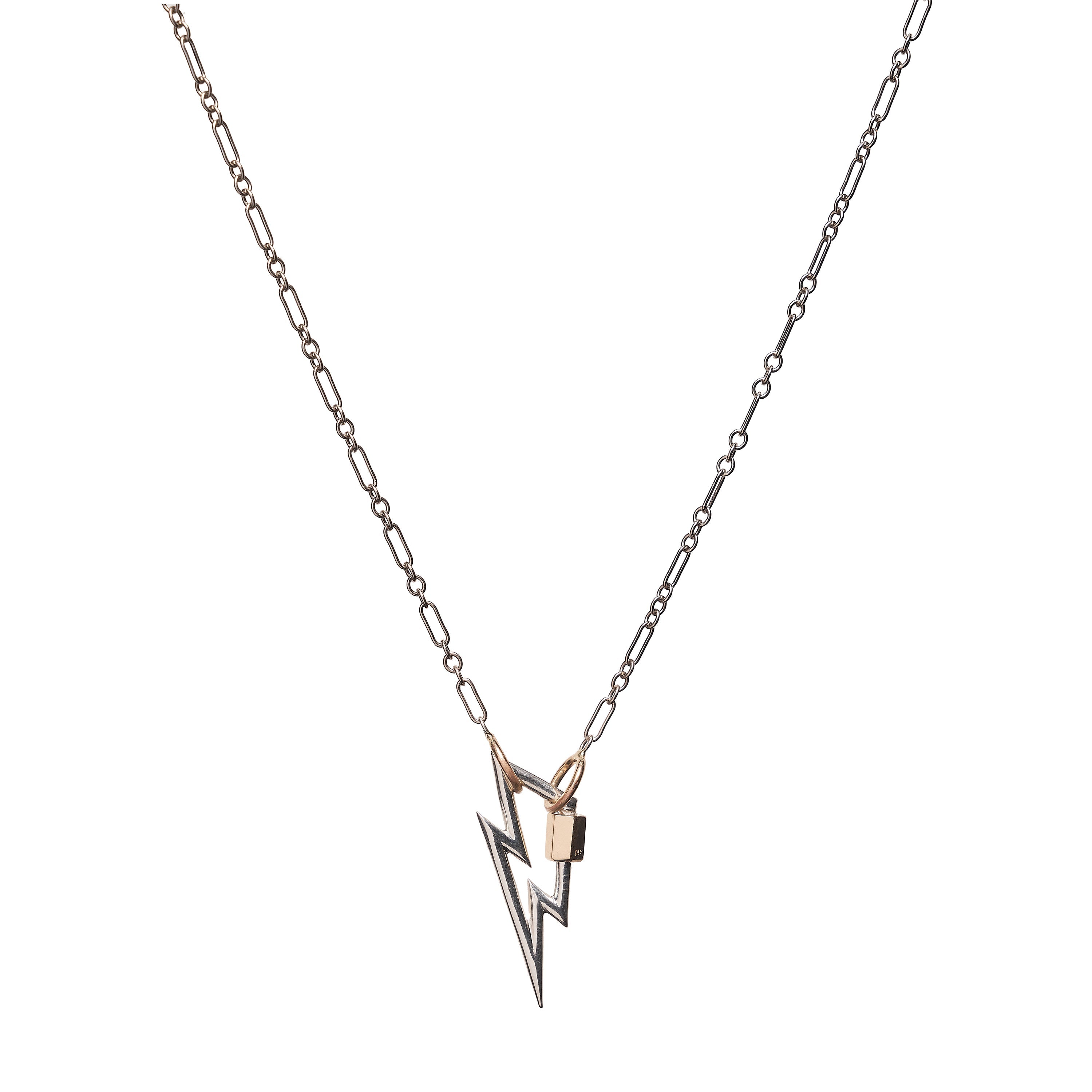 Marla Aaron Silver Old World Chain with Yellow Gold Loops