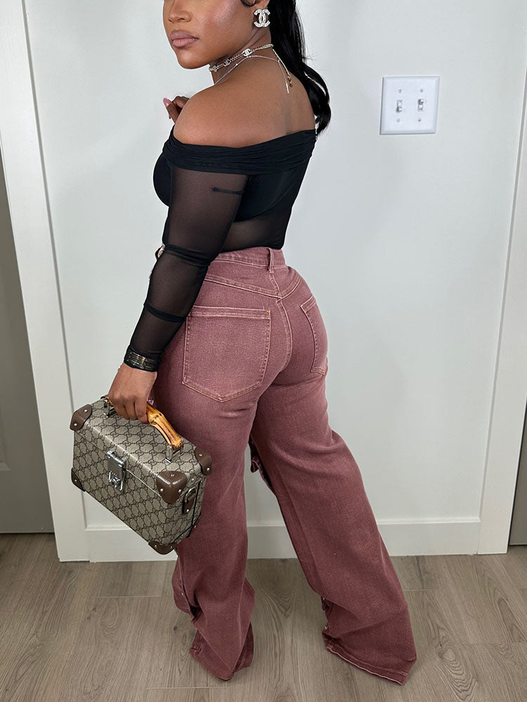 Snap Button Jeans